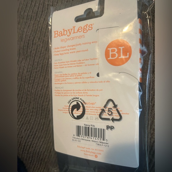 BabyLegs leg warmers Navy Ribbed NWT - Picture 2 of 2